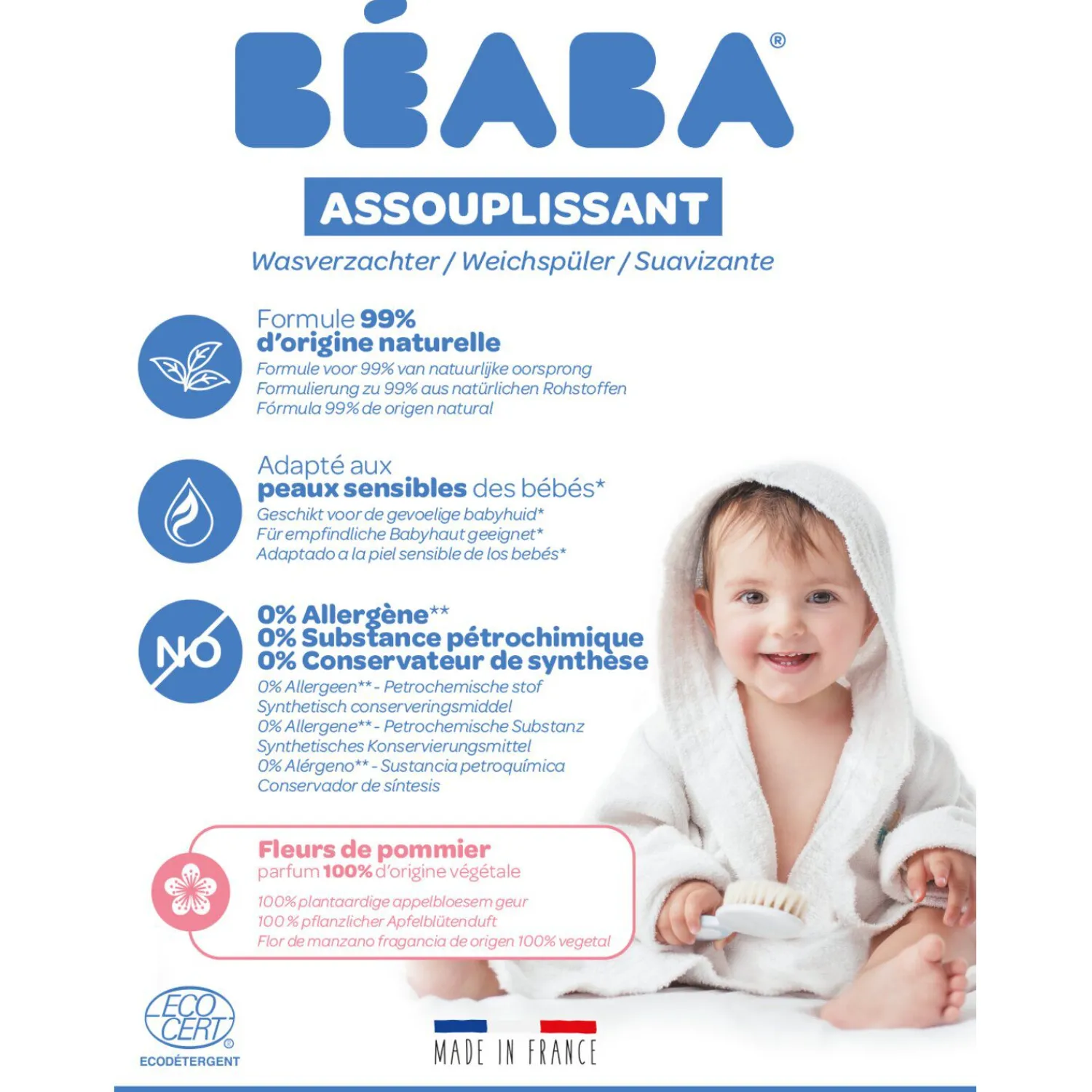BÉABA Désinfectants Et Nettoyants*Assouplissant 1L fleurs de pommier