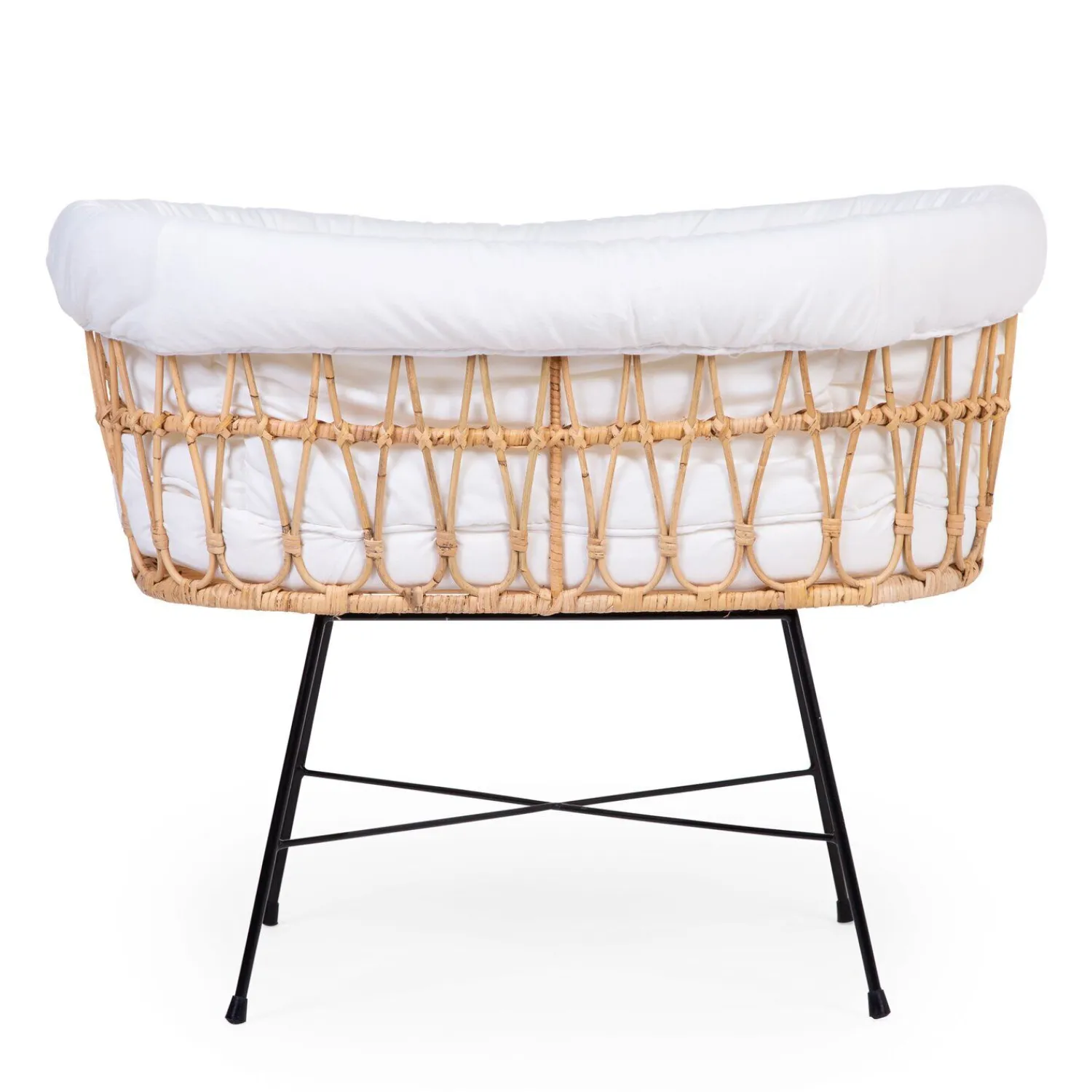 BÉABA Berceaux Et Couffins*Berceau en rotin pieds en métal + housse blanc cassé