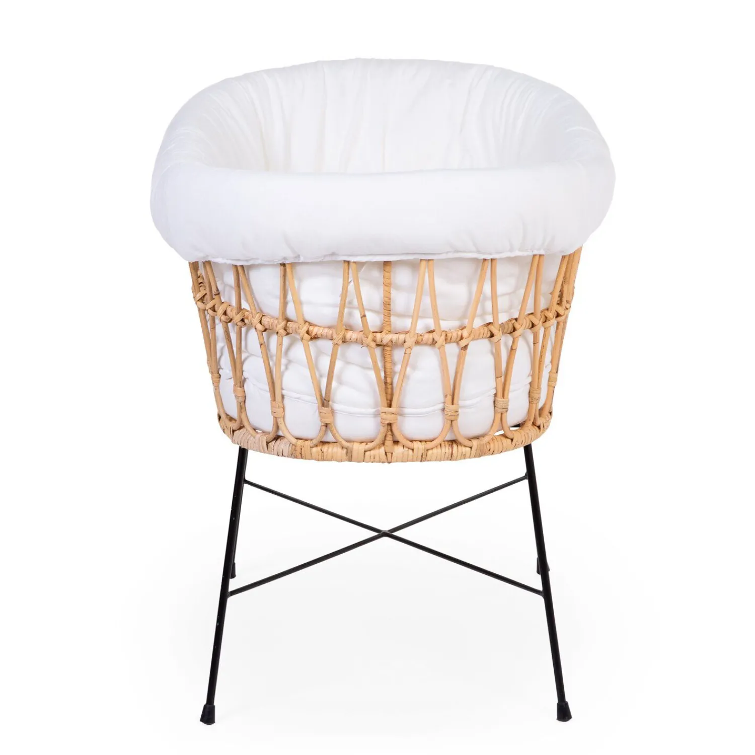 BÉABA Berceaux Et Couffins*Berceau en rotin pieds en métal + housse blanc cassé