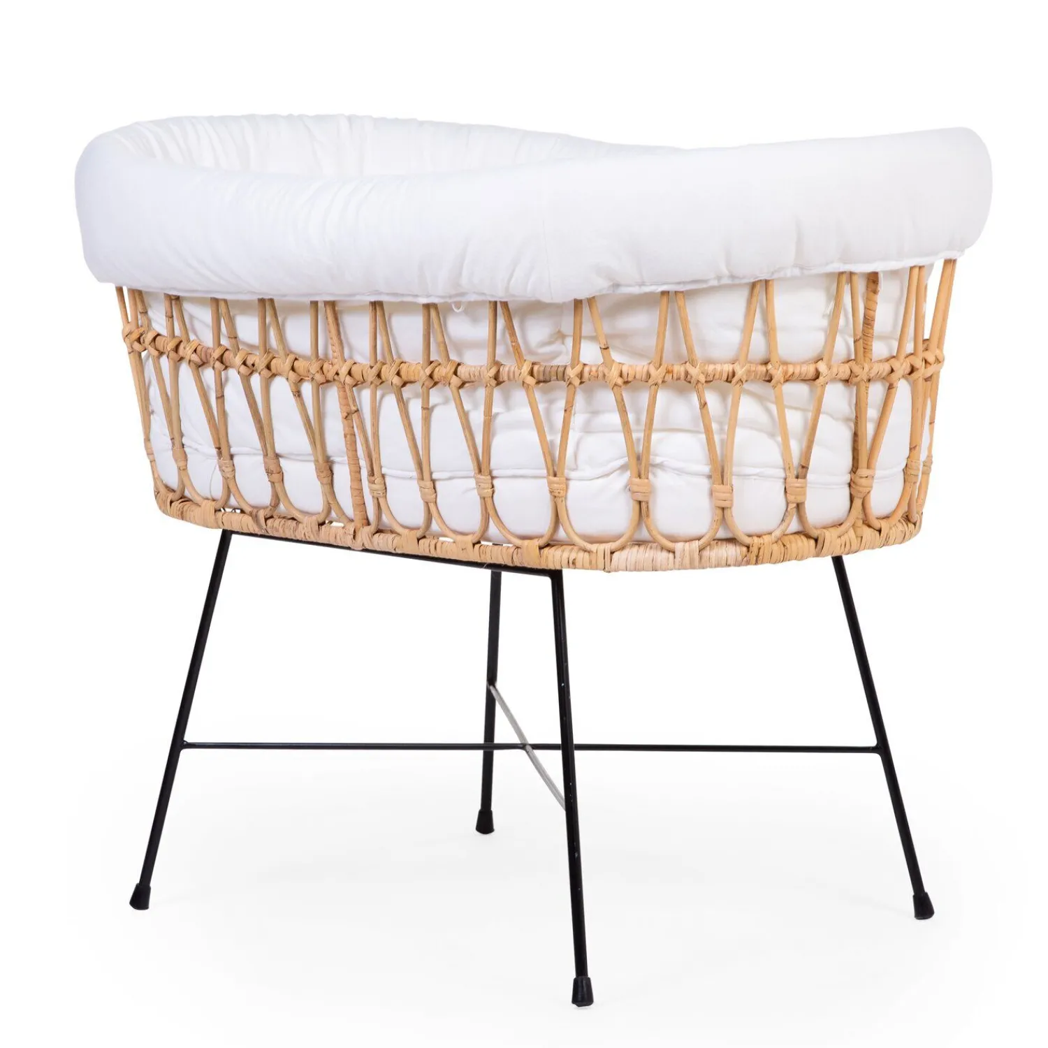 BÉABA Berceaux Et Couffins*Berceau en rotin pieds en métal + housse blanc cassé