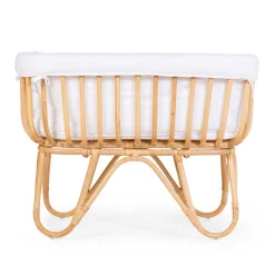 BÉABA Berceaux Et Couffins*Berceau en rotin rectangulaire + couvercle blanc cassé