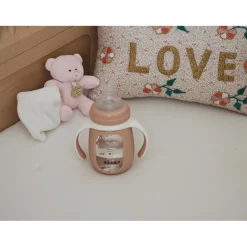 BÉABA Biberons Et Accessoires*Biberon d'apprentissage en verre 2 en 1 - 210ml Vieux rose