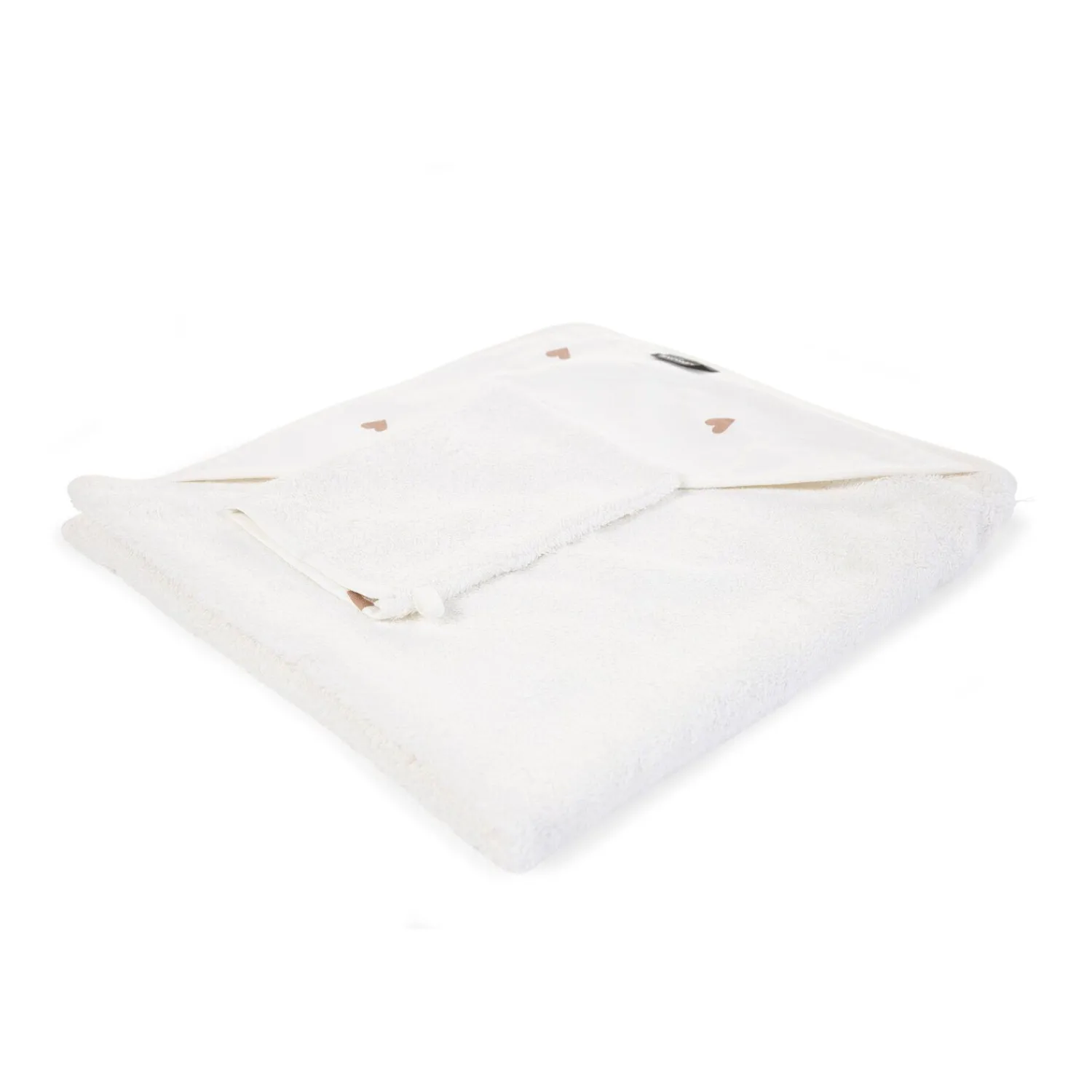 BÉABA Capes De Bain*Cape De Bain + Gant - 80x80 Cm - Jersey - Hearts