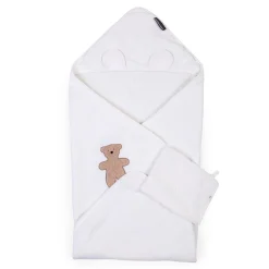 BÉABA Capes De Bain*Cape De Bain + Gant - 80x80 Cm - Muslin / Terry Teddy