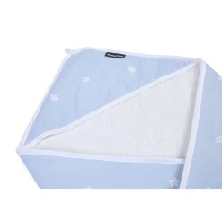 BÉABA Capes De Bain*Cape De Bain + Gant - 80x80 Cm - Mousseline Fleur - Bleue