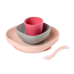 BÉABA Couverts Vaisselle Et Bavoirs*Coffret repas silicone Rose