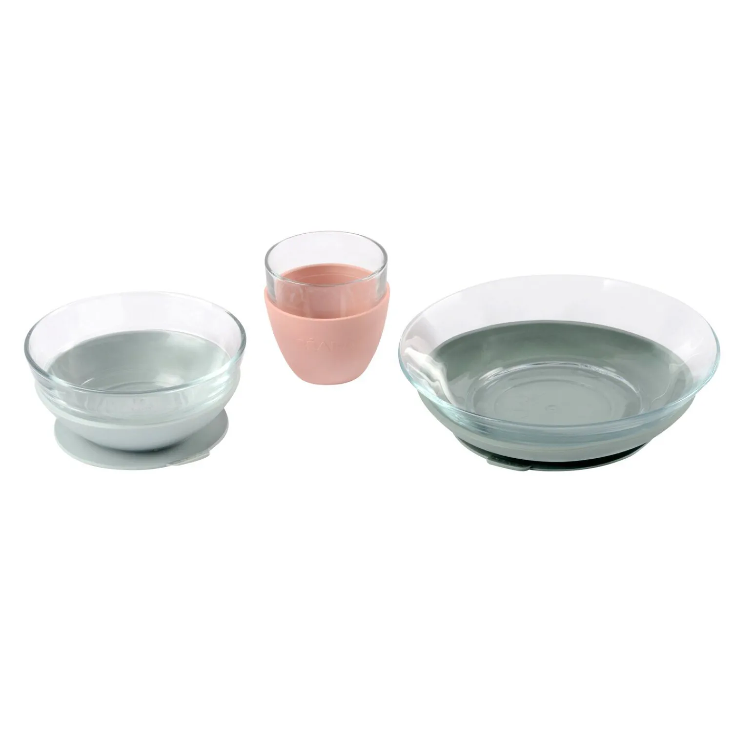 BÉABA Couverts Vaisselle Et Bavoirs*Coffret repas verre Eucalyptus/Rose