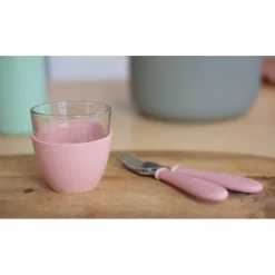 BÉABA Couverts Vaisselle Et Bavoirs*Coffret repas verre Eucalyptus/Rose