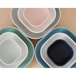 BÉABA Goûter Sain|Couverts Vaisselle Et Bavoirs*Lot de 3 bols silicone gigogne Vert sauge