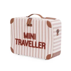 Enfant BÉABA Sacs À Dos Enfant|Sacs De Voyage*Mini Traveller Kids Suitcase - Rayures - Nude/Terracotta