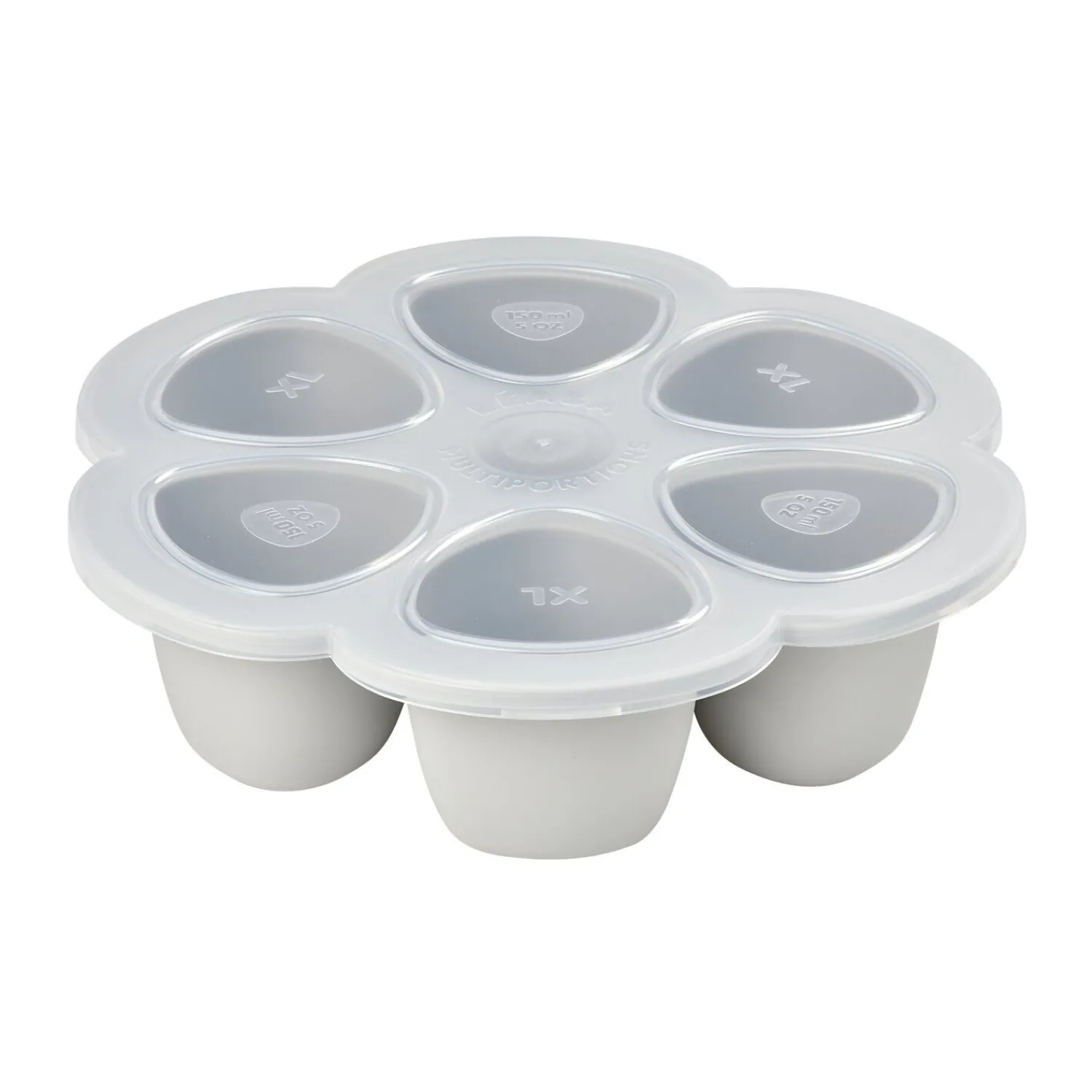 BÉABA Pots De Conservation|Pots De Conservation*Moule multiportions silicone 6X150ml Gris clair