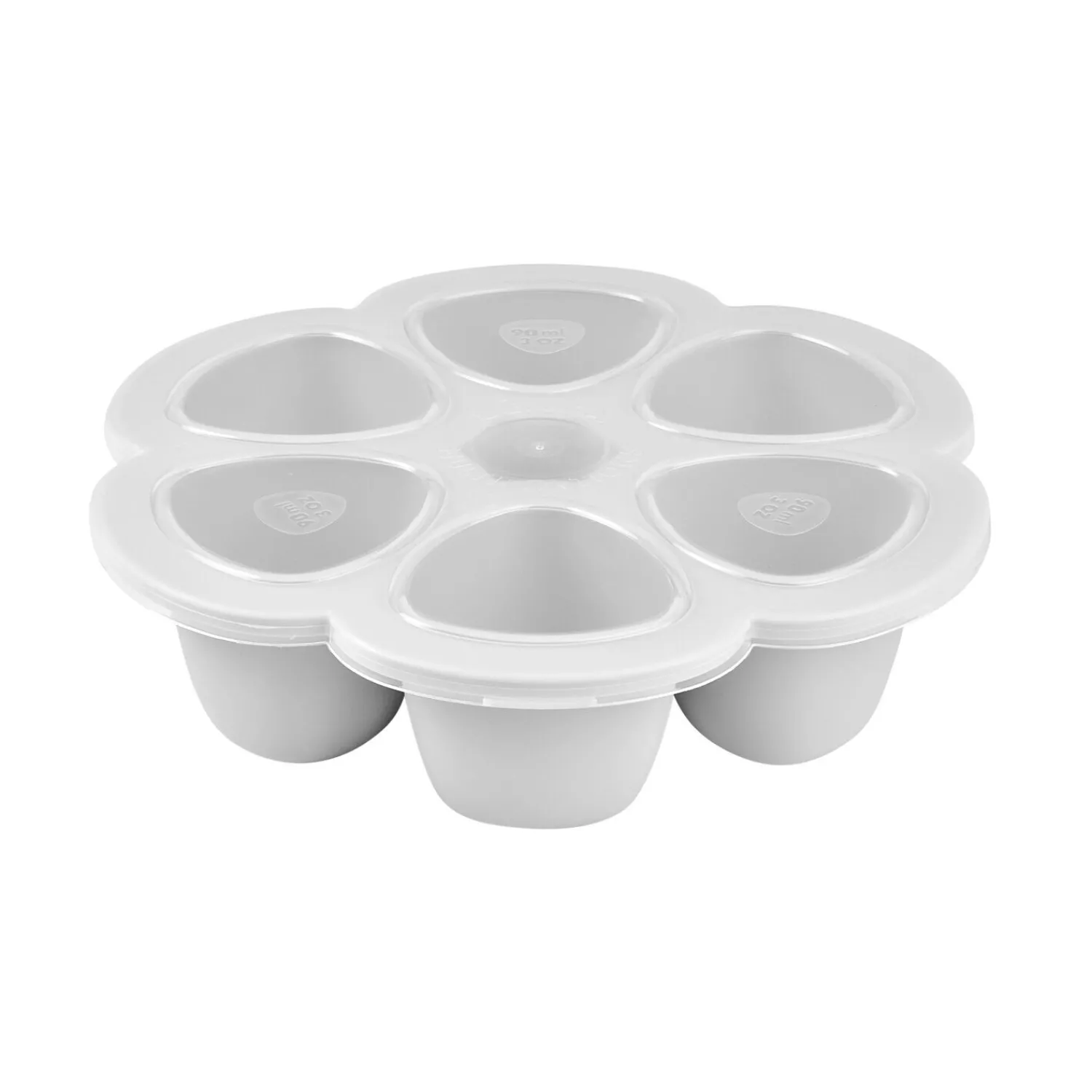 BÉABA Goûter Sain|Couverts Vaisselle Et Bavoirs*Moule multiportions silicone 6X90ml Gris clair