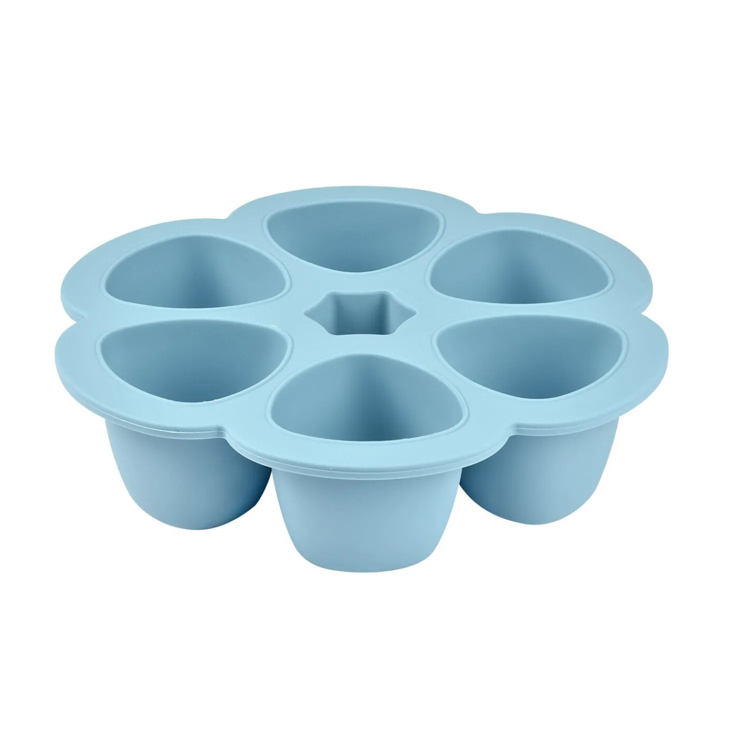 BÉABA Goûter Sain|Couverts Vaisselle Et Bavoirs*Moule multiportions silicone 6X90ml Bleu