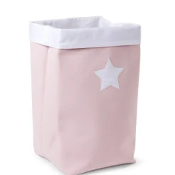 BÉABA Paniers De Rangement*Panier De Rangement - 32x32x60 Cm - Toile - Rose Tendre Blan