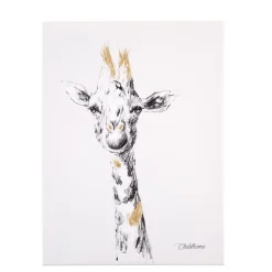 BÉABA Décoration Murale*Peinture - Girafe + Or - 30x40 Cm