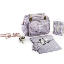 BÉABA Sacs À Langer*Sac à langer Genève Play print Gris/Corail