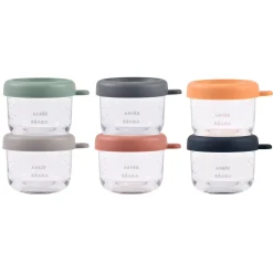 BÉABA Pots De Conservation|Pots De Conservation*Set 6 portions verre 150 ml SUNRISE COLORMIX