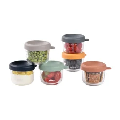 BÉABA Pots De Conservation|Pots De Conservation*Set 6 portions verre 150 ml SUNRISE COLORMIX