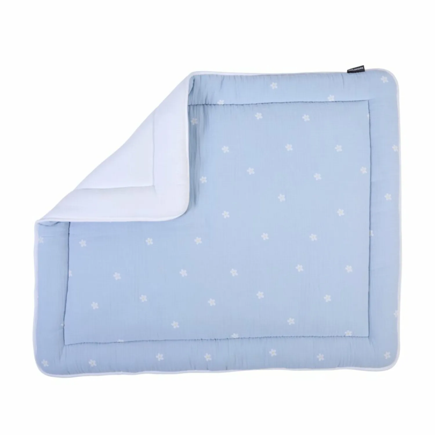BÉABA Parcs Bébé Et Accessoires*Tapis De Parc - 75x95 Cm - Mousseline Fleur - Bleue