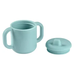 BÉABA Goûter Sain|Couverts Vaisselle Et Bavoirs*Tasse d'apprentissage silicone Bleu