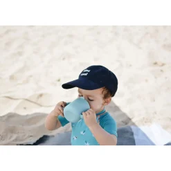 BÉABA Goûter Sain|Couverts Vaisselle Et Bavoirs*Tasse d'apprentissage silicone Bleu