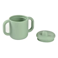 BÉABA Goûter Sain|Couverts Vaisselle Et Bavoirs*Tasse d'apprentissage silicone Vert sauge